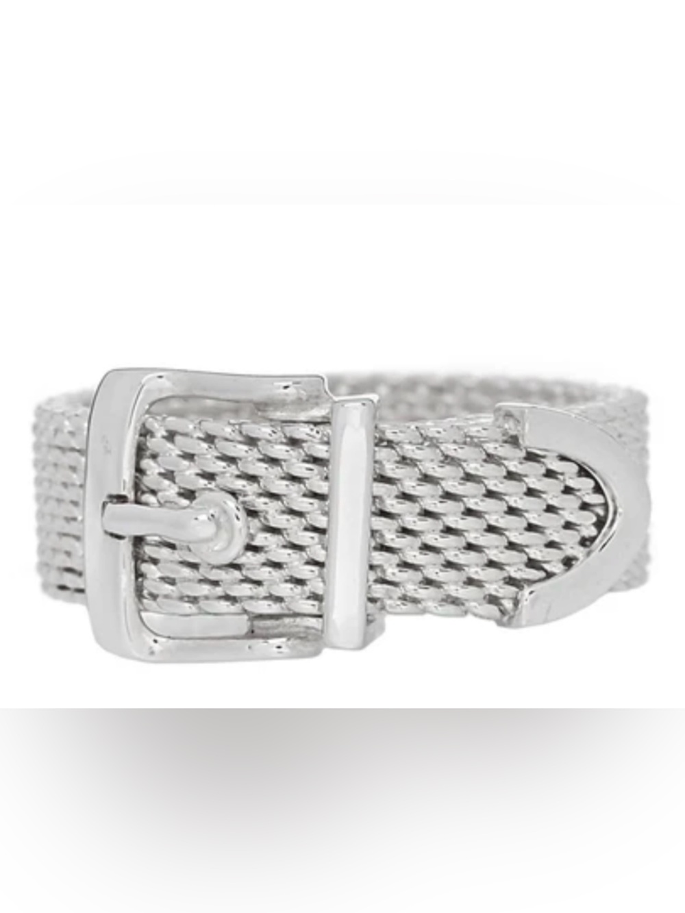 Tiffany & Co. Women’s Somerset Mesh Buckle Sterling Silver 925 Ring size 5